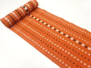 アンティーク　縞に渦巻き模様織出し帯地反物